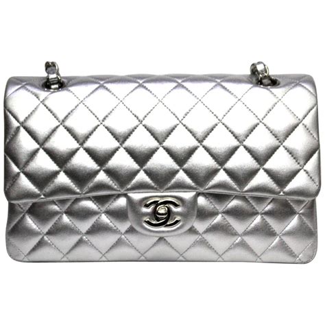 metallic silver chanel bag|Chanel pleated bag.